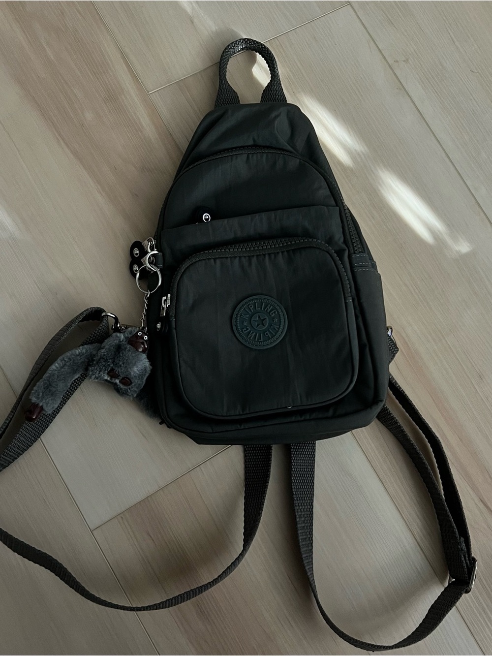 3-in-1 Convertible Anti-Theft Kipling Grey Compact Sling Backpack